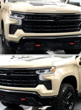 Spec-D Glossy Black Front Upper Mesh Hood Grille Chevrolet Silverado 1500 2022-2024                                     - HG-SIV2215JM-JB - Image 12