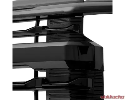 Spec-D Glossy Black Front Upper Mesh Hood Grille Chevrolet Silverado 1500 2022-2024 - HG-SIV2215JM-JB