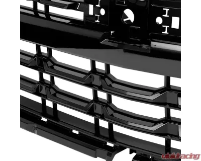 Spec-D Glossy Black Front Upper Mesh Hood Grille Chevrolet Silverado 1500 2022-2024 - HG-SIV2215JM-JB