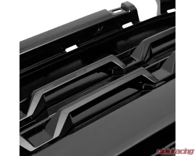 Spec-D Glossy Black Front Upper Mesh Hood Grille Chevrolet Silverado 1500 2022-2024 - HG-SIV2215JM-JB