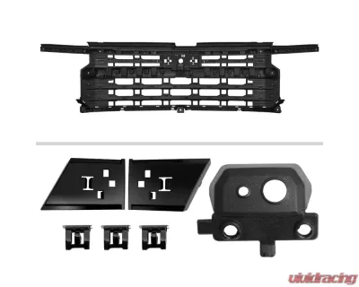Spec-D Glossy Black Front Upper Mesh Hood Grille Chevrolet Silverado 1500 2022-2024 - HG-SIV2215JM-JB
