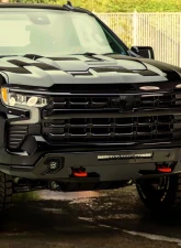 Spec-D Glossy Black Front Upper Mesh Hood Grille Chevrolet Silverado 1500 2022-2024                                     - HG-SIV2215JM-JB - Image 9