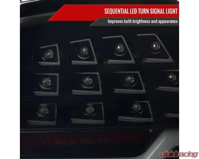 Spec-D Red LED Taillights (Glossy Black Housing/Clear Lens) BMW E90 3-Series 2009-2011 - LT-E9009BBLED-SQ-TM