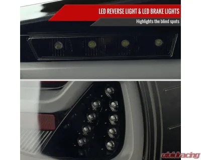 Spec-D Red LED Taillights (Glossy Black Housing/Clear Lens) BMW E90 3-Series 2009-2011 - LT-E9009BBLED-SQ-TM