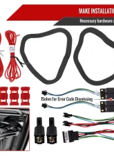 Spec-D Red LED Taillights (Glossy Black Housing/Clear Lens) BMW E90 3-Series 2009-2011                                     - LT-E9009BBLED-SQ-TM - Image 6