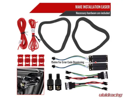 Spec-D Red LED Taillights (Glossy Black Housing/Clear Lens) BMW E90 3-Series 2009-2011 - LT-E9009BBLED-SQ-TM