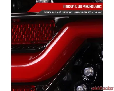 Spec-D Red LED Taillights (Jet Black Housing/Clear Lens) BMW E90 3-Series 2009-2011 - LT-E9009BKLED-SQ-TM