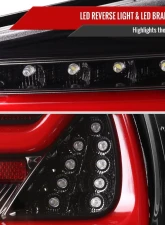 Spec-D Red LED Taillights (Jet Black Housing/Clear Lens) BMW E90 3-Series 2009-2011                                     - LT-E9009BKLED-SQ-TM - Image 5