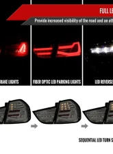 Spec-D Red LED Taillights (Chrome Housing/Smoke Lens) BMW E90 3-Series 2009-2011                                     - LT-E9009GLED-SQ-TM - Image 2