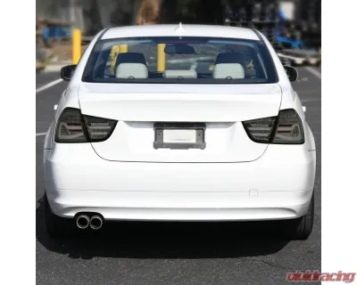 Spec-D Red LED Taillights (Chrome Housing/Smoke Lens) BMW E90 3-Series 2009-2011 - LT-E9009GLED-SQ-TM