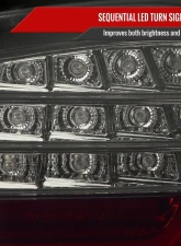 Spec-D Red LED Taillights (Chrome Housing/Red Smoke Lens) BMW E90 3-Series 2009-2011                                     - LT-E9009RGLED-SQ-TM - Image 4