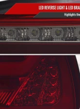 Spec-D Red LED Taillights (Chrome Housing/Red Smoke Lens) BMW E90 3-Series 2009-2011                                     - LT-E9009RGLED-SQ-TM - Image 5