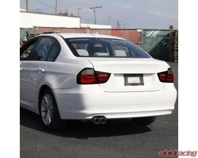 Spec-D Red LED Taillights (Chrome Housing/Red Smoke Lens) BMW E90 3-Series 2009-2011 - LT-E9009RGLED-SQ-TM