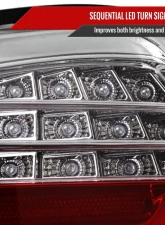 Spec-D Red LED Taillights (Chrome Housing/Red Clear Lens) BMW E90 3-Series 2009-2011                                     - LT-E9009RLED-SQ-TM - Image 4
