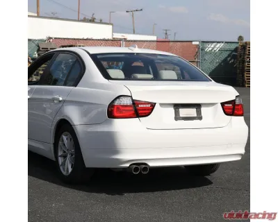 Spec-D Red LED Taillights (Chrome Housing/Red Clear Lens) BMW E90 3-Series 2009-2011 - LT-E9009RLED-SQ-TM