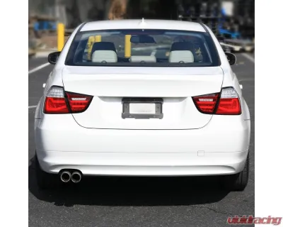 Spec-D Red LED Taillights (Chrome Housing/Red Clear Lens) BMW E90 3-Series 2009-2011 - LT-E9009RLED-SQ-TM
