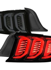 Spec-D Sequential Signal LED Taillights (Glossy Black Housing/Smoke Lens) Ford Mustang 2015-2023                                     - LT-MST15BBLED-SQ-FS - Image 12