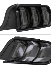 Spec-D Sequential Signal LED Taillights (Glossy Black Housing/Smoke Lens) Ford Mustang 2015-2023                                     - LT-MST15BBLED-SQ-FS - Image 3