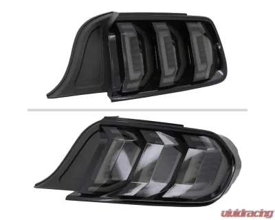 Spec-D Sequential Signal LED Taillights (Glossy Black Housing/Smoke Lens) Ford Mustang 2015-2023 - LT-MST15BBLED-SQ-FS