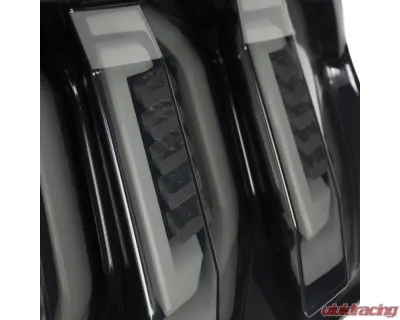 Spec-D Sequential Signal LED Taillights (Glossy Black Housing/Smoke Lens) Ford Mustang 2015-2023 - LT-MST15BBLED-SQ-FS