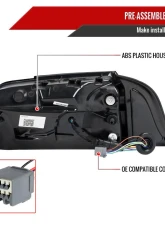 Spec-D Sequential Signal LED Taillights (Glossy Black Housing/Smoke Lens) Ford Mustang 2015-2023                                     - LT-MST15BBLED-SQ-FS - Image 7