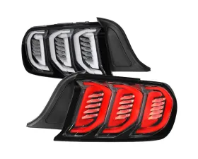 Spec-D Sequential Signal LED Taillights (Jet Black Housing/Clean Lens) Ford Mustang 2015-2023