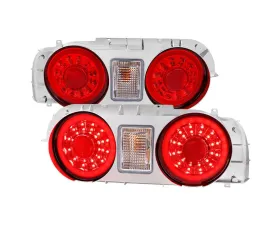 Spec-D Red LED Taillights (Chrome Housing/Red Lens) Nissan Skyline GT R32 1989-1994
