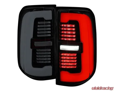 Spec-D Taillights (Glossy Black Housing / Smoked Lens) Dodge Ram 1500 2019-2024 - LT-RAM1915BBLD-SQ-RS