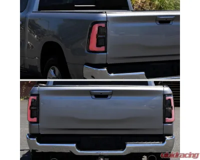 Spec-D Taillights (Glossy Black Housing / Smoked Lens) Dodge Ram 1500 2019-2024 - LT-RAM1915BBLD-SQ-RS