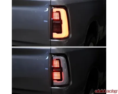 Spec-D Taillights (Glossy Black Housing / Smoked Lens) Dodge Ram 1500 2019-2024 - LT-RAM1915BBLD-SQ-RS