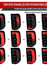 Spec-D Taillights (Glossy Black Housing / Smoked Lens) Dodge Ram 1500 2019-2024                                     - LT-RAM1915BBLD-SQ-RS - Image 3