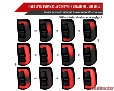 Spec-D Taillights (Glossy Black Housing / Smoked Lens) Dodge Ram 1500 2019-2024 - LT-RAM1915BBLD-SQ-RS