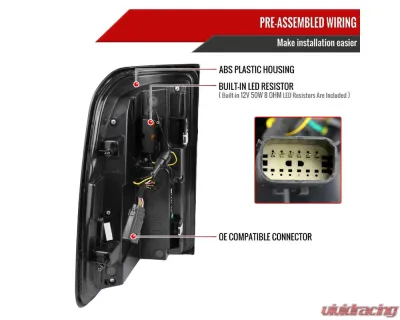 Spec-D Taillights (Glossy Black Housing / Smoked Lens) Dodge Ram 1500 2019-2024 - LT-RAM1915BBLD-SQ-RS