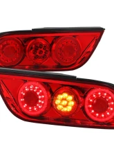 Spec-D Red LED Tailligths (Chrome Housing/Red Lens) Nissan 180SX | 240SX 1991-1998                                     - LT-SX18096RLED-TM - Image 10