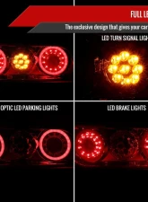 Spec-D Red LED Tailligths (Chrome Housing/Red Lens) Nissan 180SX | 240SX 1991-1998                                     - LT-SX18096RLED-TM - Image 2