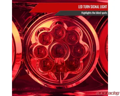 Spec-D Red LED Tailligths (Chrome Housing/Red Lens) Nissan 180SX | 240SX 1991-1998 - LT-SX18096RLED-TM