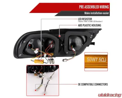 Spec-D Red LED Tailligths (Chrome Housing/Red Lens) Nissan 180SX | 240SX 1991-1998 - LT-SX18096RLED-TM