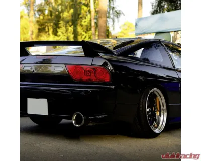Spec-D Red LED Tailligths (Chrome Housing/Red Lens) Nissan 180SX | 240SX 1991-1998 - LT-SX18096RLED-TM