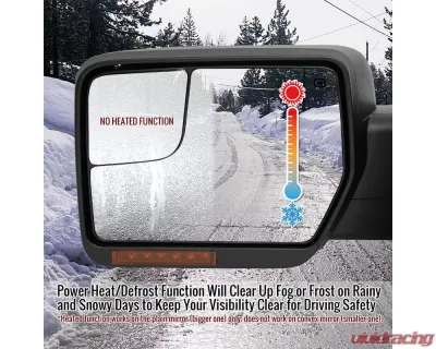 Spec-D Black Side Mirrors w/ LED Turn Signal & Puddle Light Ford F150 2007-2014 - RMV-F15007HPLED-FS