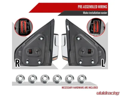 Spec-D Black Side Mirrors w/ LED Turn Signal & Puddle Light Ford F150 2007-2014 - RMV-F15007HPLED-FS