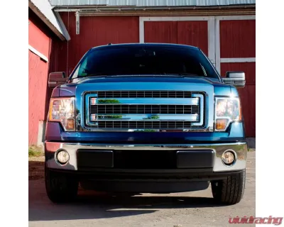 Spec-D Black Side Mirrors w/ LED Turn Signal & Puddle Light Ford F150 2007-2014 - RMV-F15007HPLED-FS