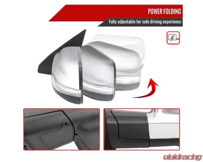 Spec-D Chrome Auto-Fold Side Mirror w/ LED Puddle & Turn Signal Light - Driver Side Only Dodge Ram 1500 2019-2024 - RMV-RAM1915CHPATL-FS
