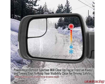 Spec-D Chrome Auto-Fold Side Mirror w/ LED Puddle & Turn Signal Light - Driver Side Only Dodge Ram 1500 2019-2024 - RMV-RAM1915CHPATL-FS