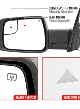 Spec-D Chrome Auto-Fold Side Mirror w/ LED Puddle & Turn Signal Light - Driver Side Only Dodge Ram 1500 2019-2024                                     - RMV-RAM1915CHPATL-FS - Image 5