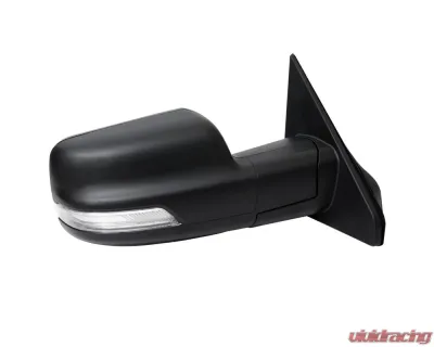 Spec-D Black Manual-Fold Side Mirror w/ LED Puddle & Turn Signal Light - Passenger Side Only Dodge Ram 1500 2019-2024 - RMV-RAM1915HP-FS-R