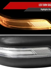 Spec-D Black Manual-Fold Side Mirror w/ LED Puddle & Turn Signal Light - Passenger Side Only Dodge Ram 1500 2019-2024                                     - RMV-RAM1915HP-FS-R - Image 3