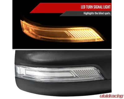 Spec-D Black Manual-Fold Side Mirror w/ LED Puddle & Turn Signal Light - Passenger Side Only Dodge Ram 1500 2019-2024 - RMV-RAM1915HP-FS-R