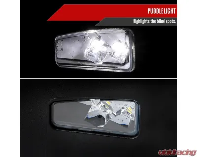 Spec-D Black Manual-Fold Side Mirror w/ LED Puddle & Turn Signal Light - Passenger Side Only Dodge Ram 1500 2019-2024 - RMV-RAM1915HP-FS-R