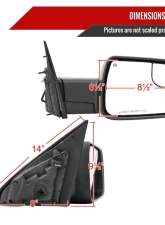 Spec-D Black Manual-Fold Side Mirror w/ LED Puddle & Turn Signal Light - Passenger Side Only Dodge Ram 1500 2019-2024                                     - RMV-RAM1915HP-FS-R - Image 8