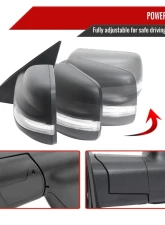 Spec-D Black Auto-Fold Side Mirror w/ LED Puddle & Turn Signal Light - Driver Side Only Dodge Ram 1500 2019-2024                                     - RMV-RAM1915HPATL-FS - Image 2